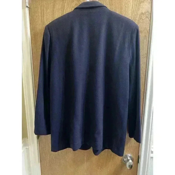 Sag Harbor Size 10 Navy Wool Blazer Single Breasted Metal Crest Button Classic - Picture 10 of 12
